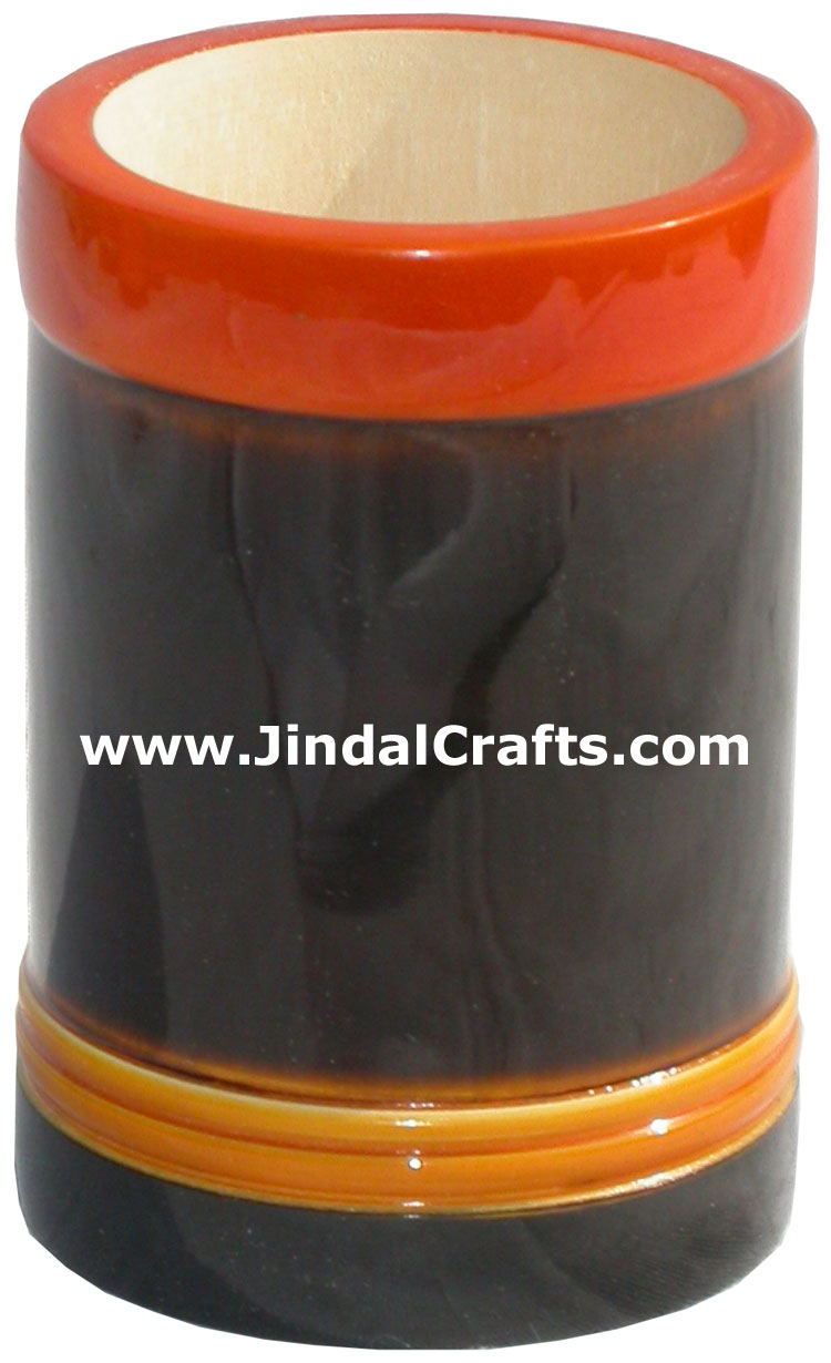 Colourful Pen Holder - Hand Painted Wooden India Arts Handicrafts Craft Handmade