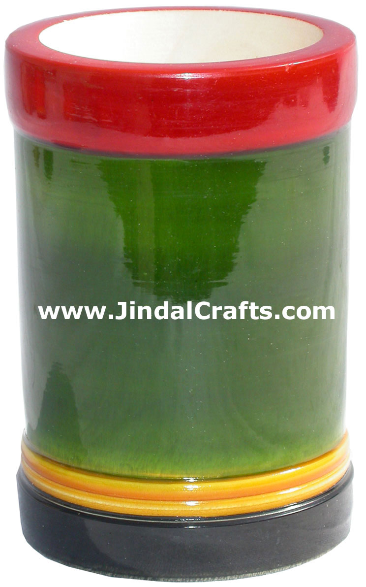 Colourful Pen Holder - Hand Painted Wooden India Arts Handicrafts Craft Handmade