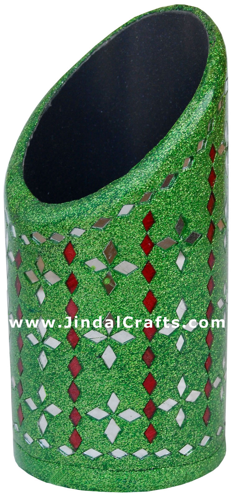 Handmade Decorative Lac and Mirror Pen Stand Indian Gift Art Handicraft Souvenir