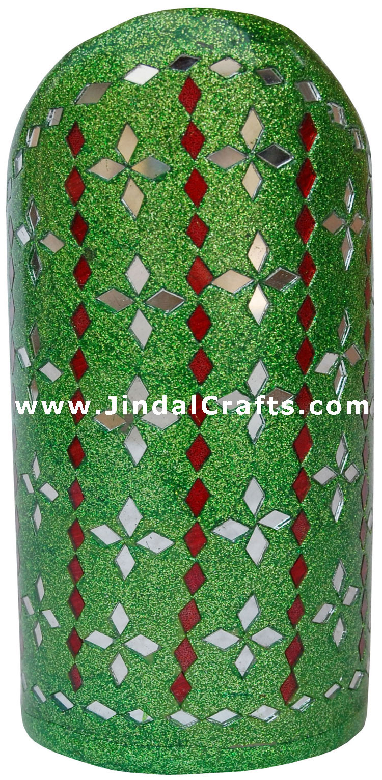 Handmade Decorative Lac and Mirror Pen Stand Indian Gift Art Handicraft Souvenir
