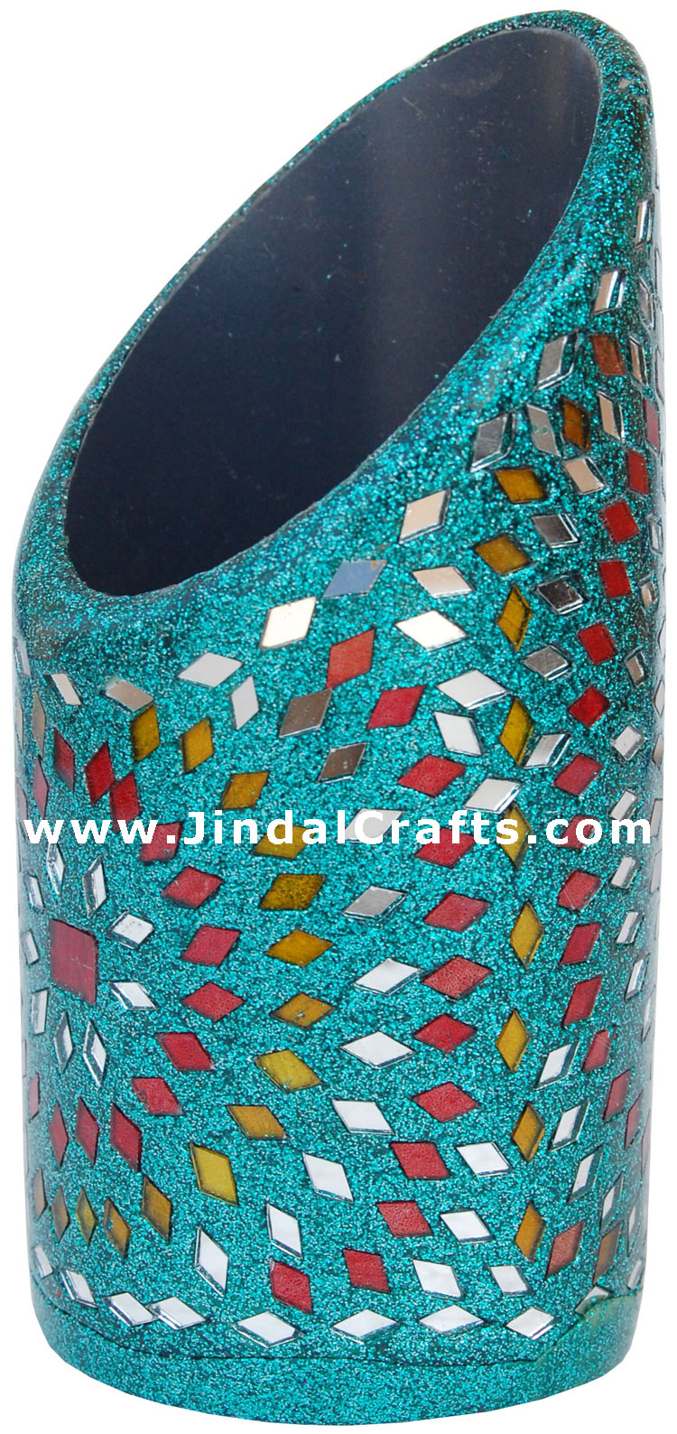 Handmade Decorative Lac Pen Stand Holder from Indian Lac Mirror Arts Handicrafts