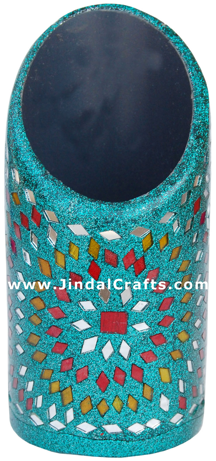 Handmade Decorative Lac Pen Stand Holder from Indian Lac Mirror Arts Handicrafts