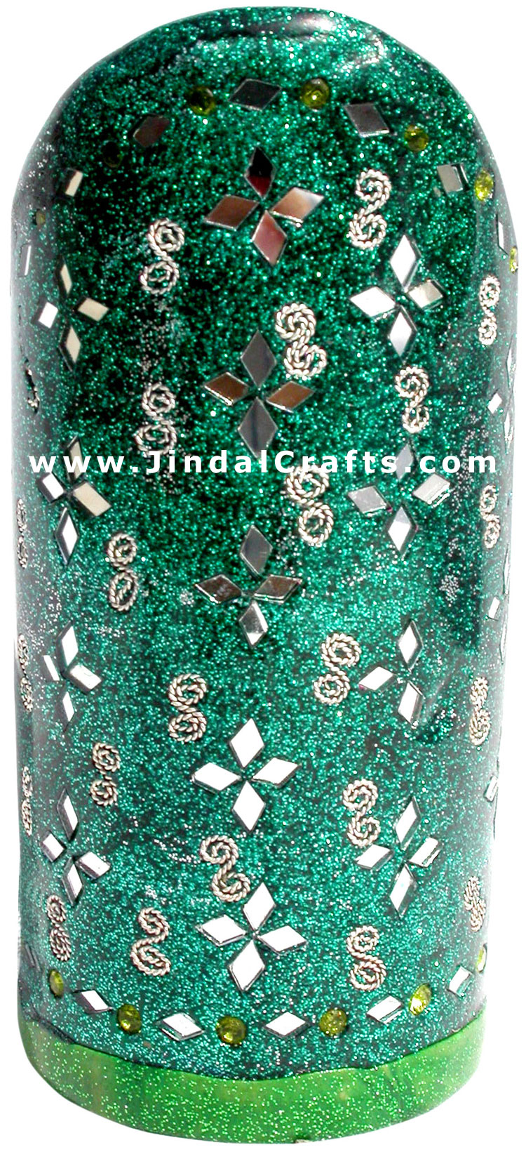 Handmade Colorful Lac Mirror work Pen Holder India Art