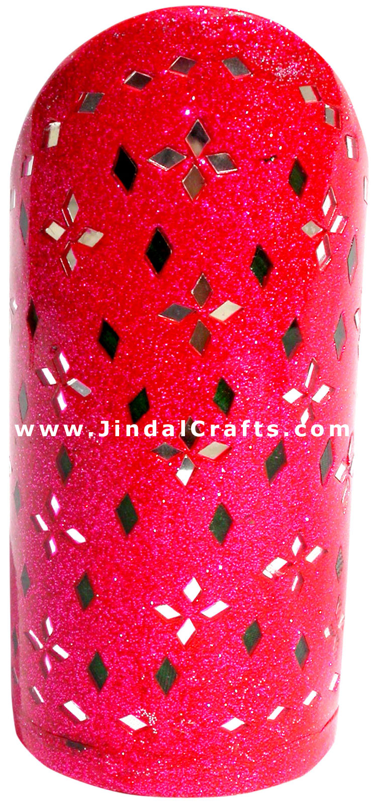 Handmade Colorful Lac Mirror work Pen Holder India Art