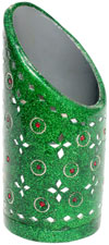Handmade Colorful Lac Mirror work Pen Holder India Art