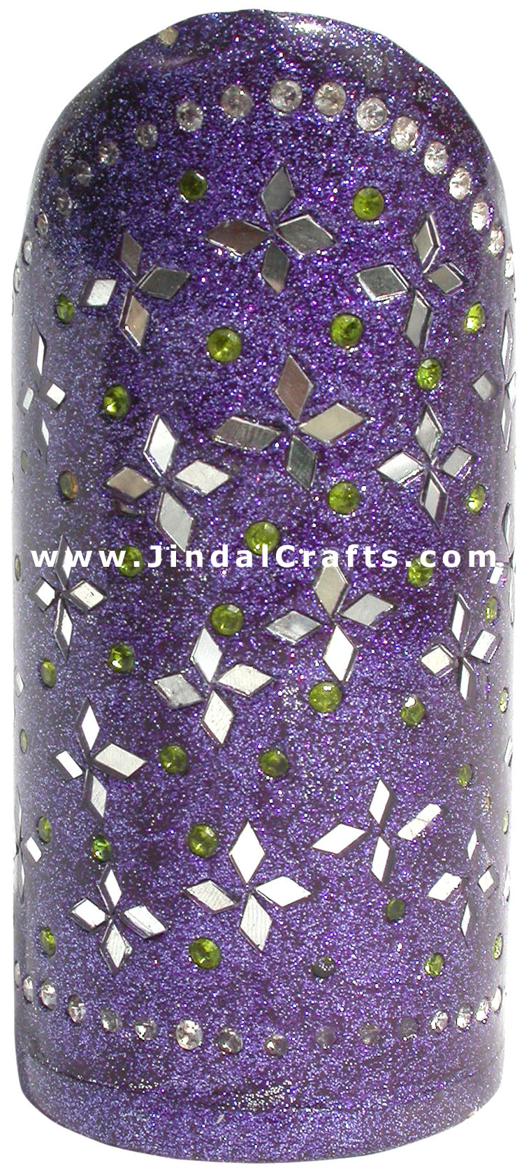 Handmade Colorful Lac Mirror work Pen Holder India Art