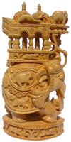 King Hunting in Jungle on Elephant India Sculpture Art