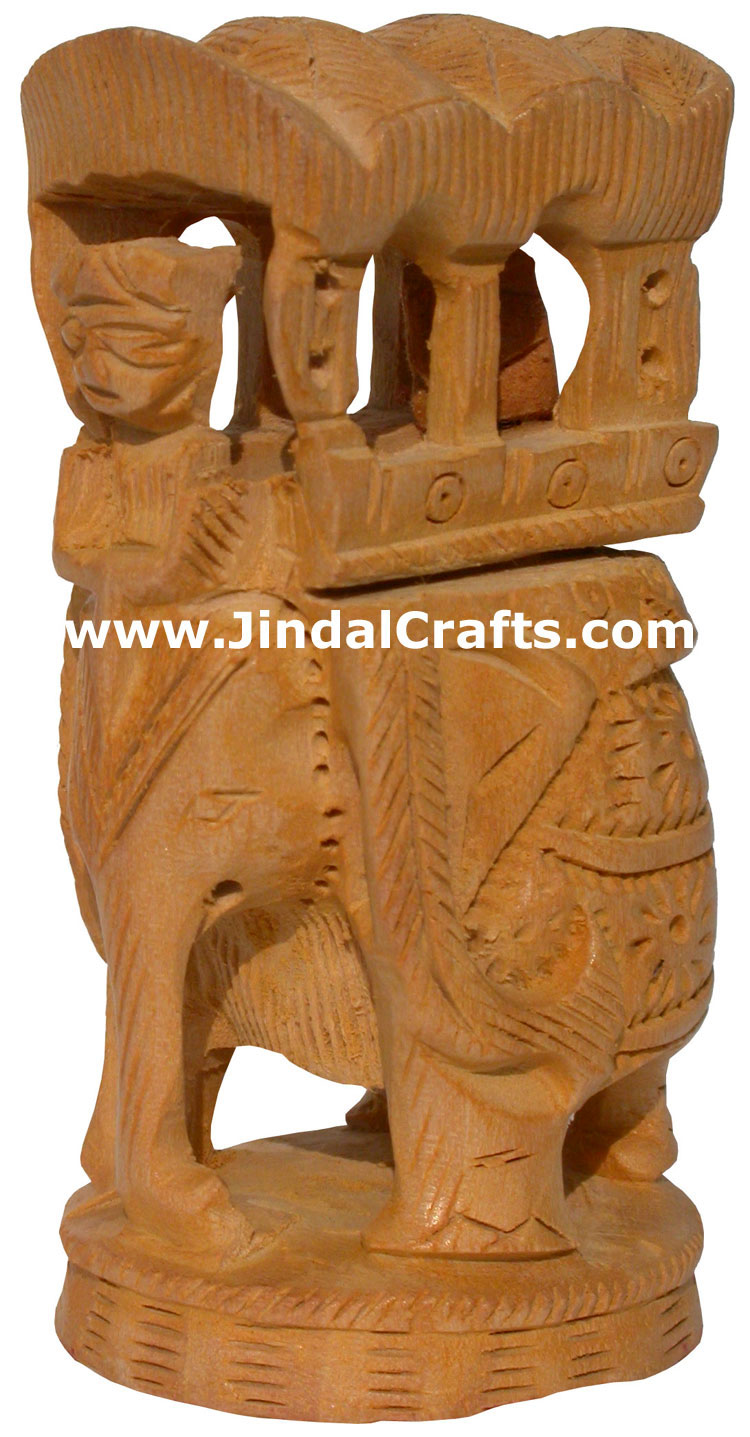 King Hunting in Jungle on Elephant India Sculpture Art