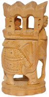 King Hunting in Jungle on Elephant India Sculpture Art