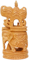 King Hunting in Jungle on Elephant India Sculpture Art