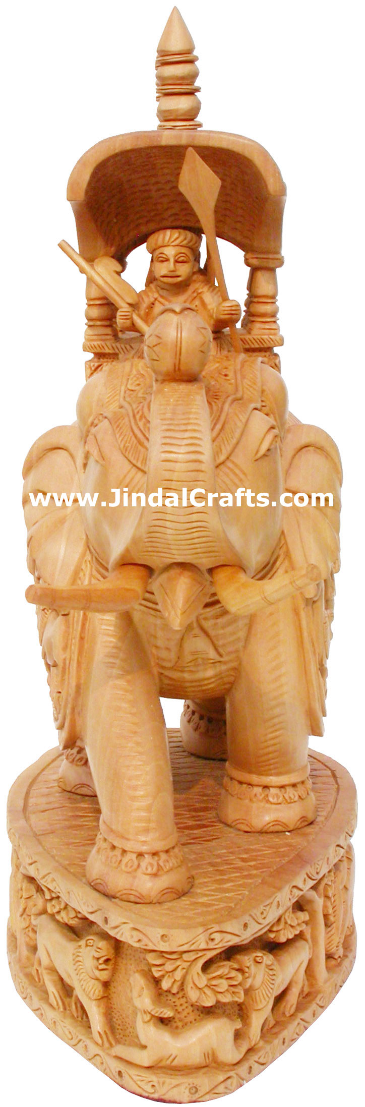 King Hunting in Jungle on Elephant India Sculpture Art