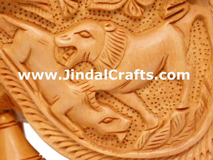 King Hunting in Jungle on Elephant India Sculpture Art
