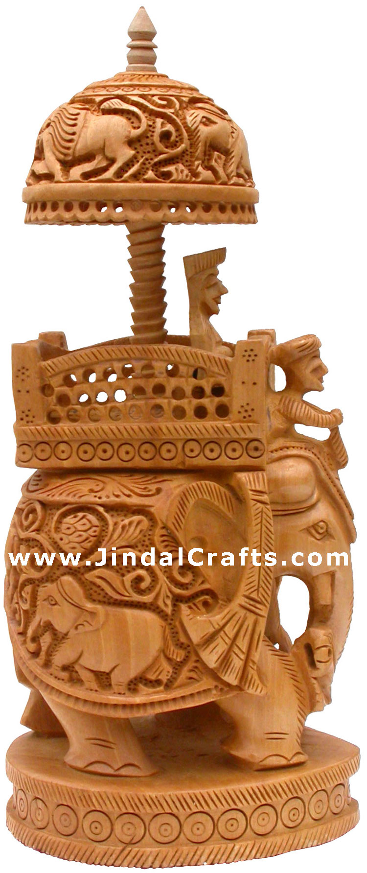 King Hunting in Jungle on Elephant India Sculpture Art