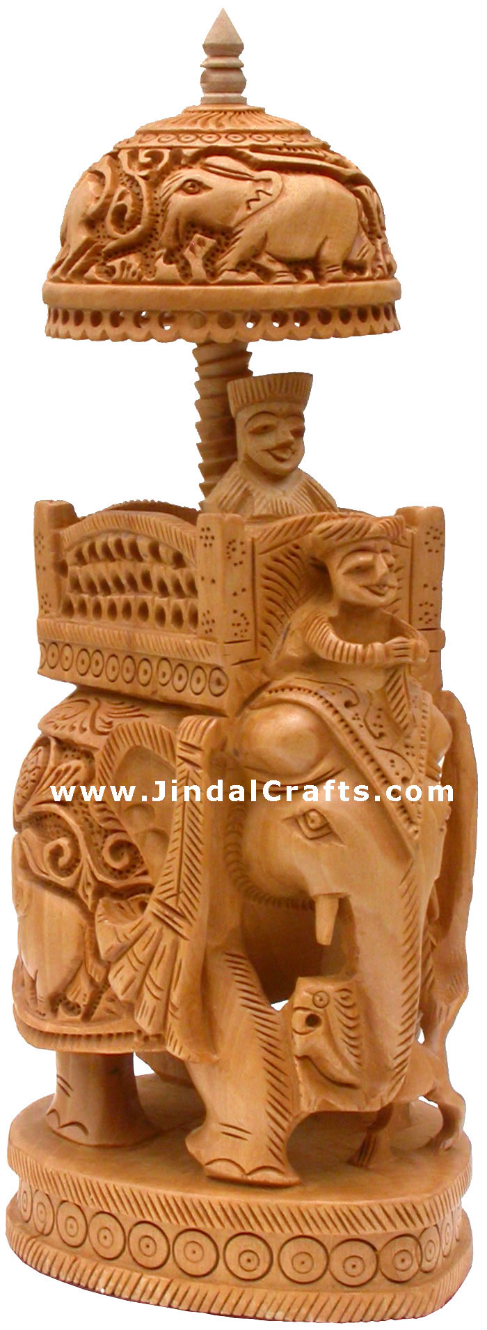 King Hunting in Jungle on Elephant India Sculpture Art
