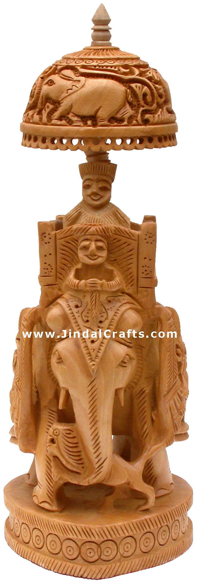 King Hunting in Jungle on Elephant India Sculpture Art