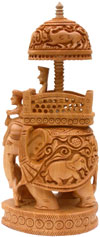 King Hunting in Jungle on Elephant India Sculpture Art