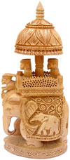 Hand Carved Wooden Royal King's Jungle Safari India Art
