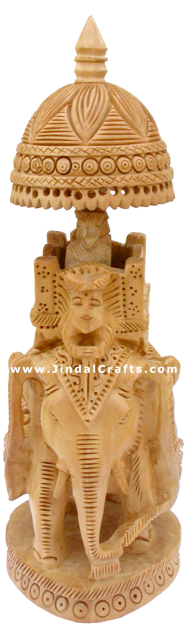 Hand Carved Wooden Royal King's Jungle Safari India Art