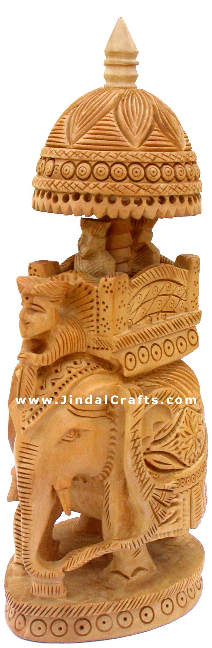 Hand Carved Wooden Royal King's Jungle Safari India Art