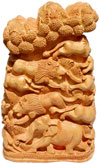 Handcrafted Wooden Animals Jungle Tower Masterpeice Art
