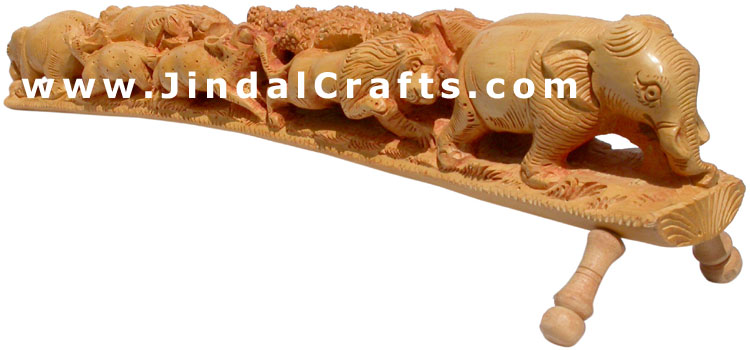 Handcarved Wooden Animals Jungle Masterpiece Artifact