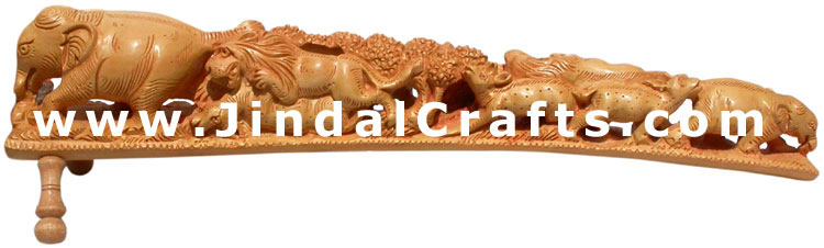 Handcarved Wooden Animals Jungle Masterpiece Artifact