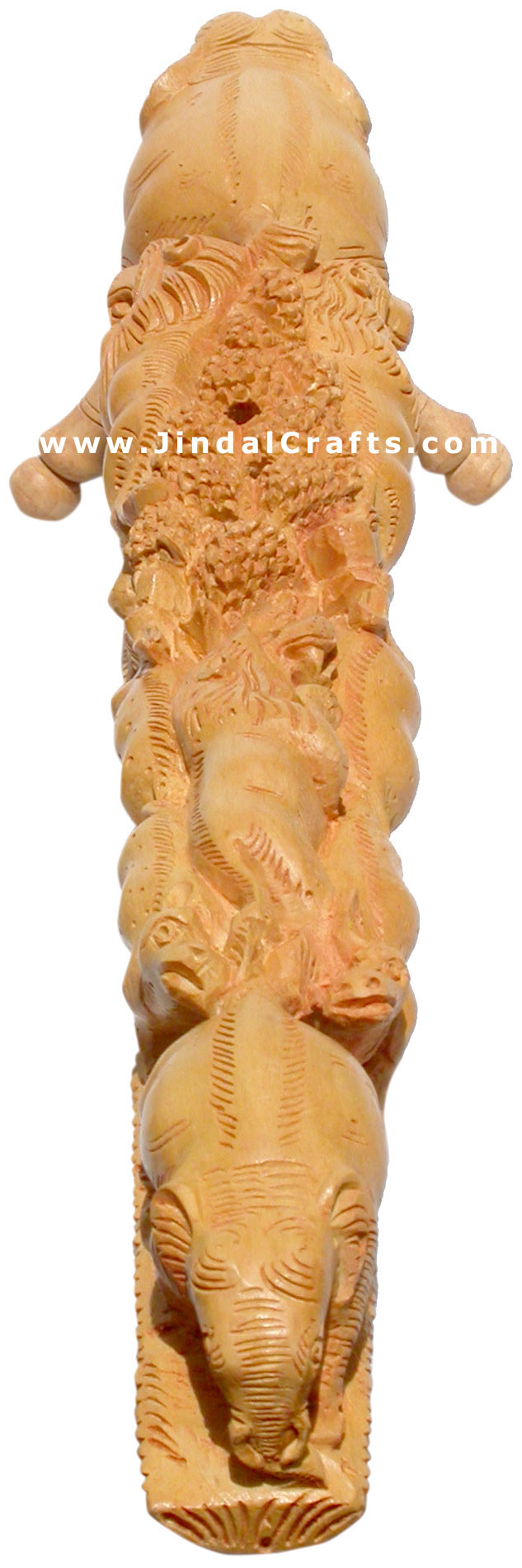 Handcarved Wooden Animals Jungle Masterpiece Artifact