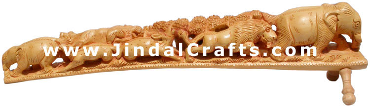 Handcarved Wooden Animals Jungle Masterpiece Artifact