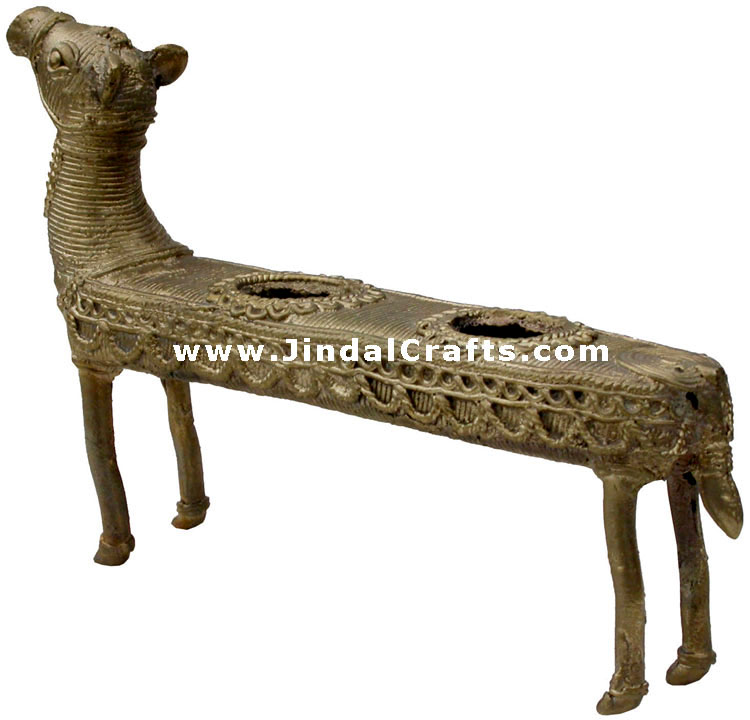 Dhokra Camel Candle Stand - Indian Tribal Art