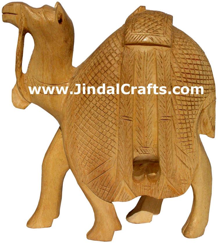 Hand Carved Kadam Wood Camel India Artifacts Arts