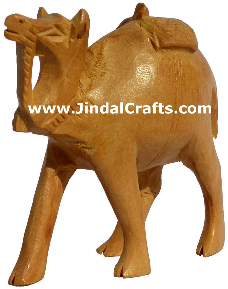 Hand Carved Kadam Wood Camel India Artifacts Arts