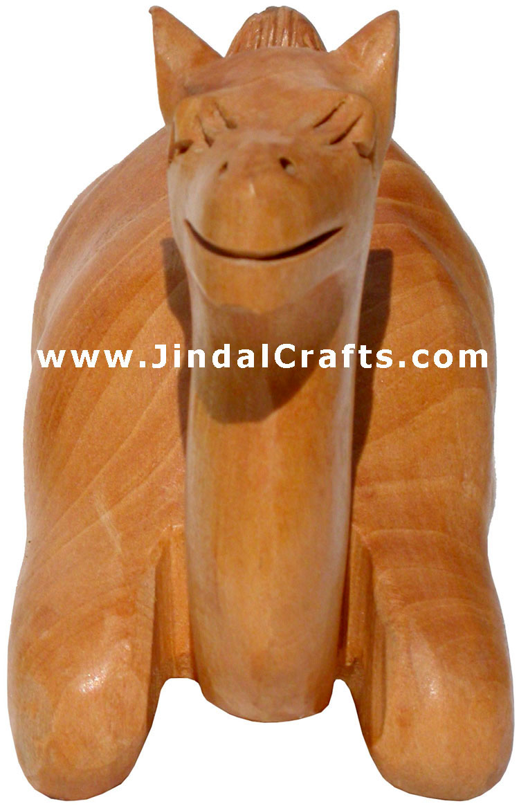Set of 4 Wooden Camels Hand Carved Figure from India