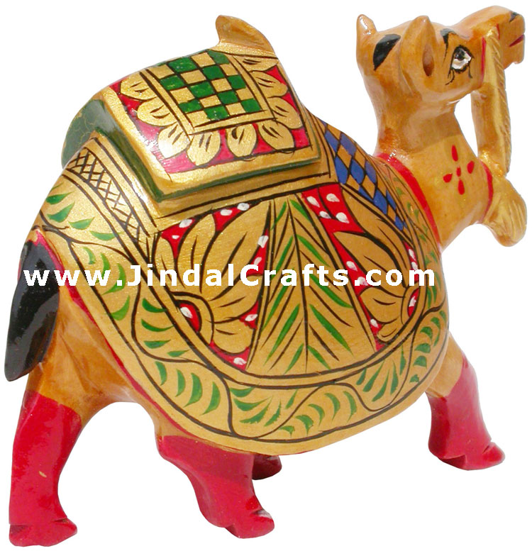 Royal Wooden Camel - Hand Painted, Hand Carved Animal
