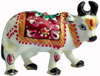 Holy Cow Figure Indian Hindu Art Craft Handicraft Sculpture Statue Hand Painted