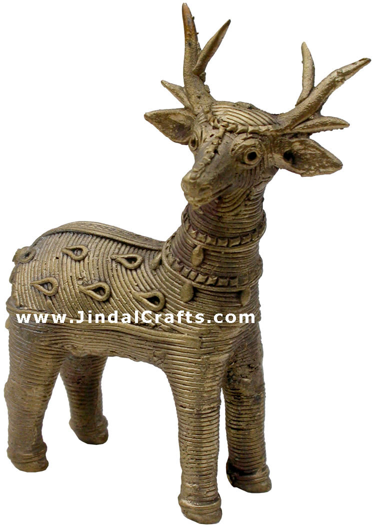 Deer - Tribal Dhokra Metal Animal Artifact from India