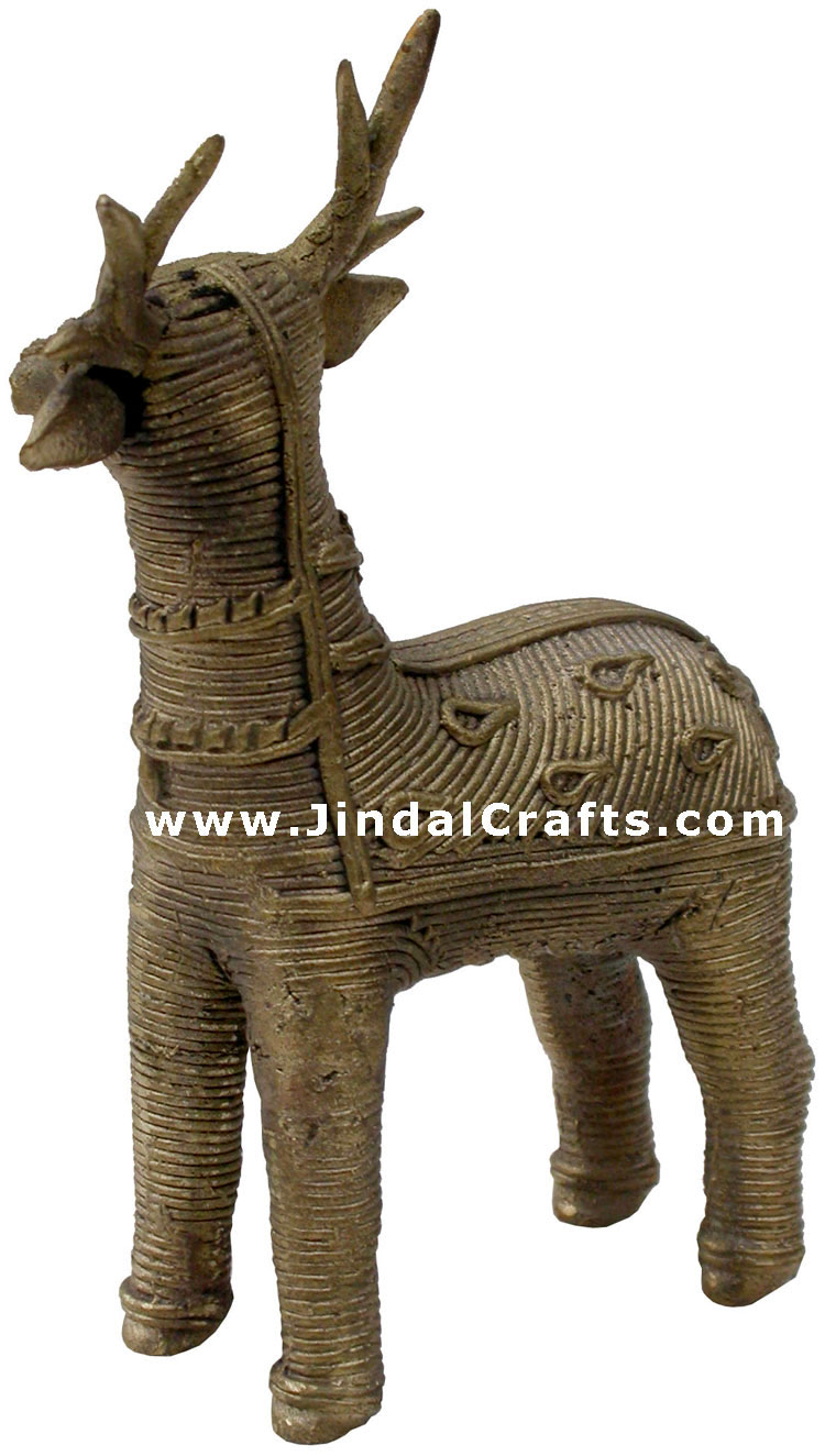 Deer - Tribal Dhokra Metal Animal Artifact from India