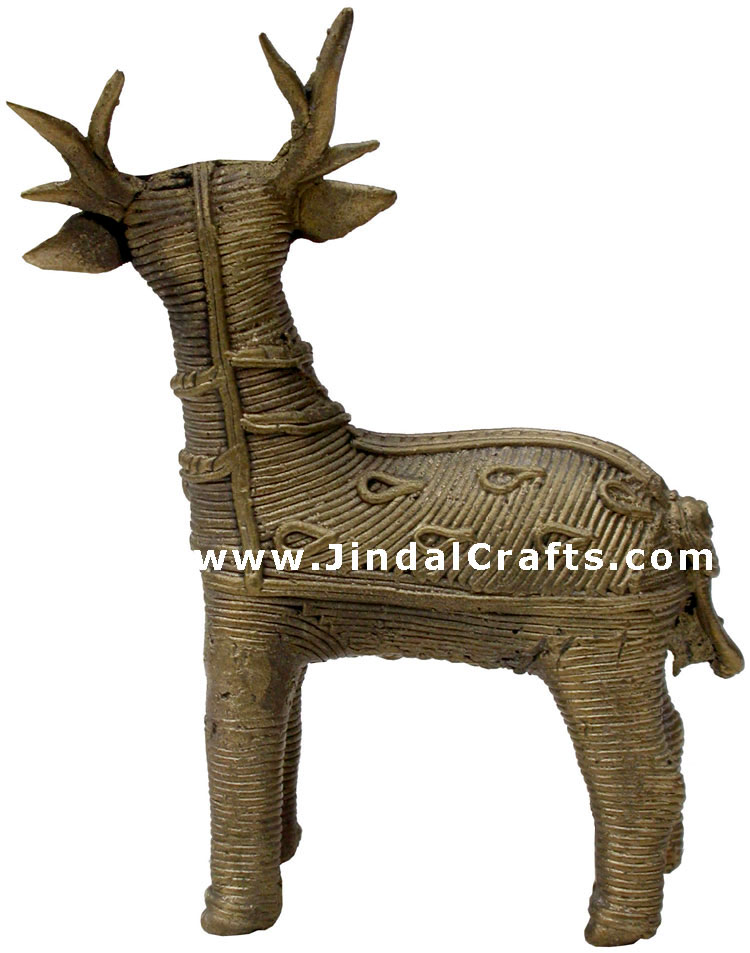 Deer - Tribal Dhokra Metal Animal Artifact from India