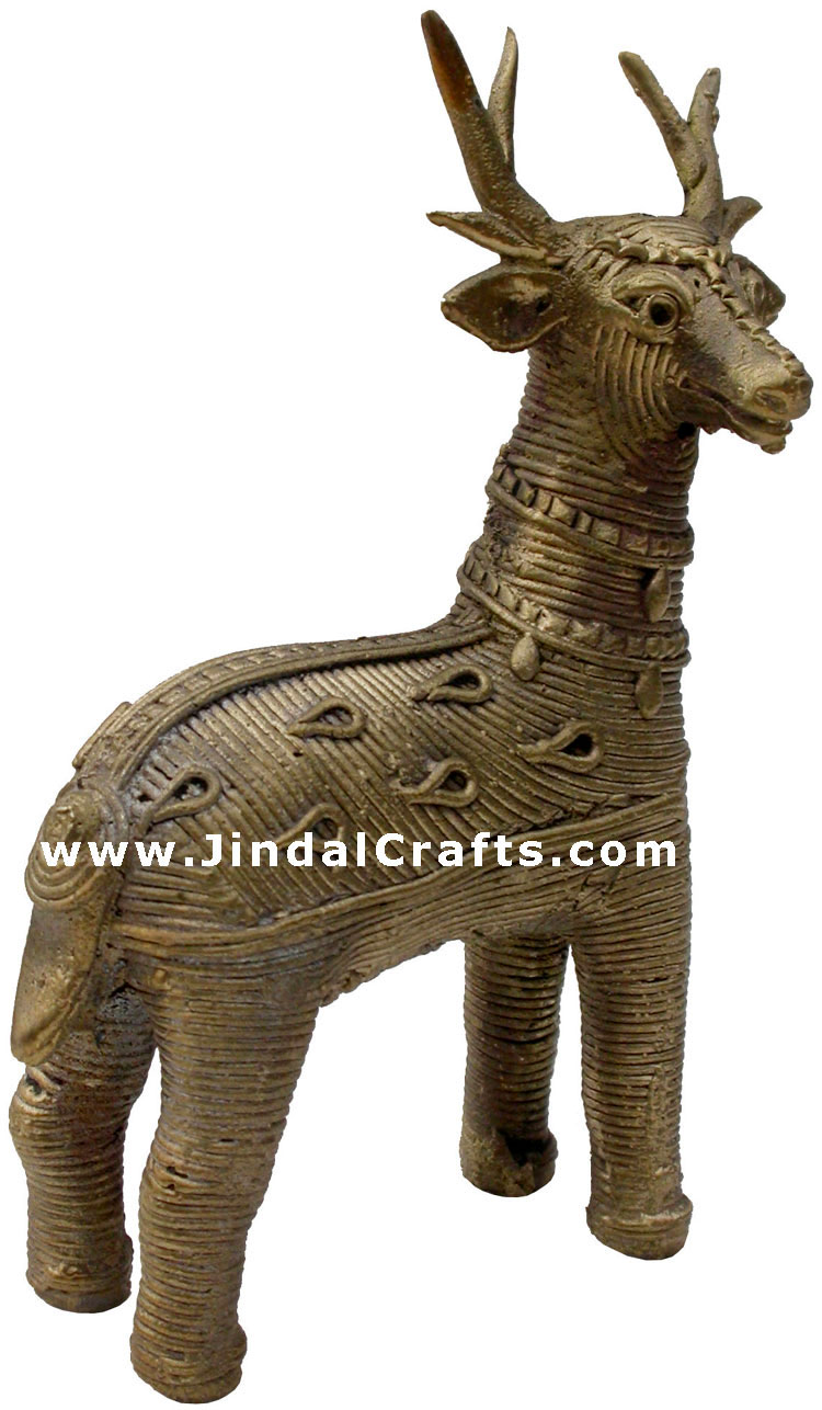 Deer - Tribal Dhokra Metal Animal Artifact from India