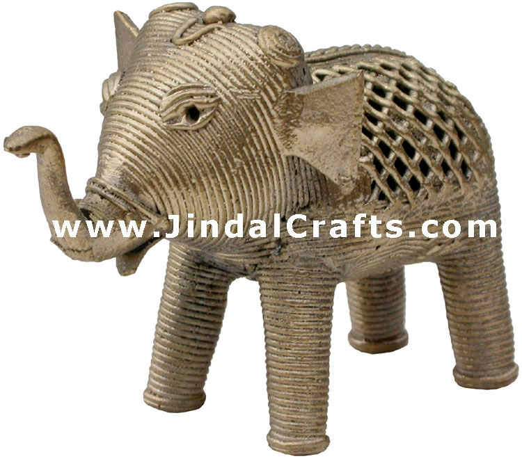 Elephant Tribal Dhokra Metal Animal Artifact from India