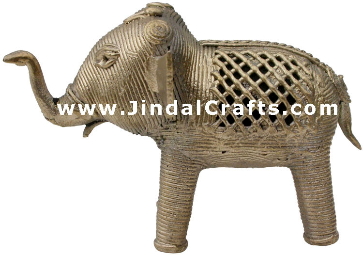 Elephant Tribal Dhokra Metal Animal Artifact from India