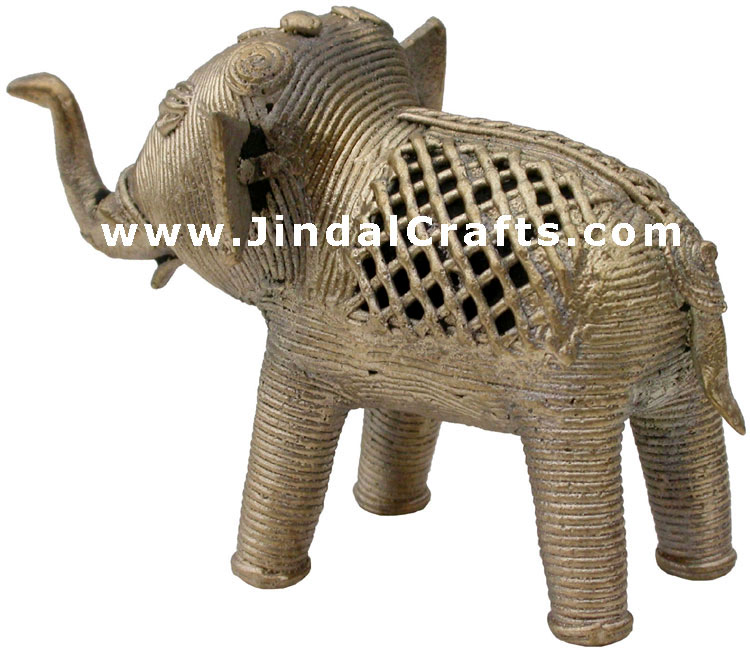 Elephant Tribal Dhokra Metal Animal Artifact from India