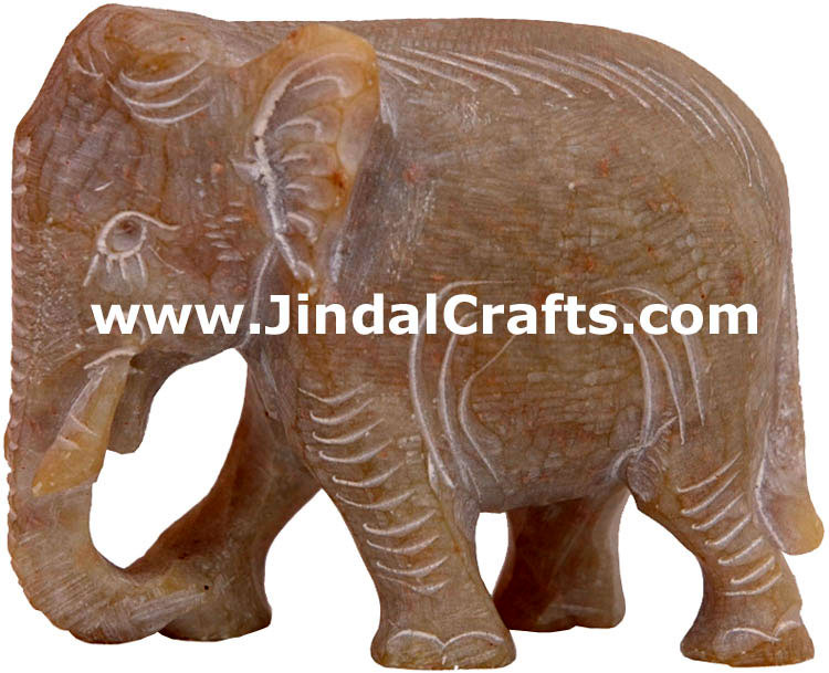 Elephant - Hand Carved Soft Stone Animals Figurines Art