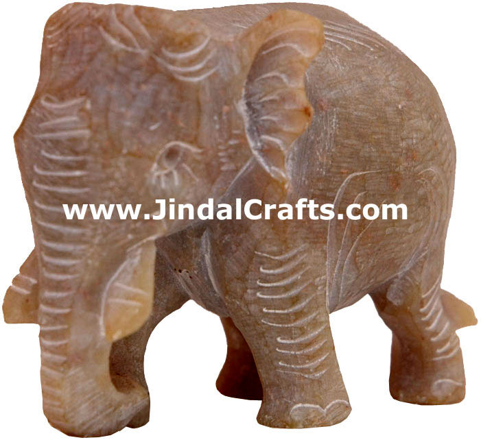Elephant - Hand Carved Soft Stone Animals Figurines Art