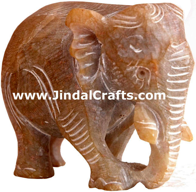 Elephant - Hand Carved Soft Stone Animals Figurines Art