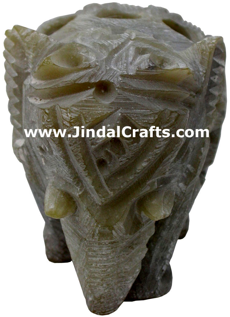 Baby Elephant - Hand Carved Soft Stone Animals Figurine