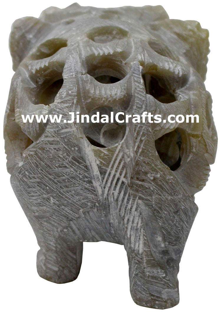Baby Elephant - Hand Carved Soft Stone Animals Figurine