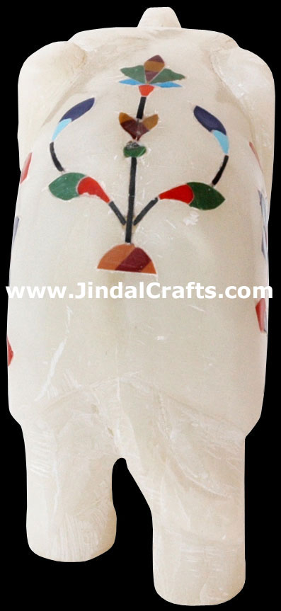 Elephant - Hand Carved Alabaster Animals Figurines Indi