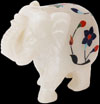 Elephant - Hand Carved Alabaster Animals Figurines Indi