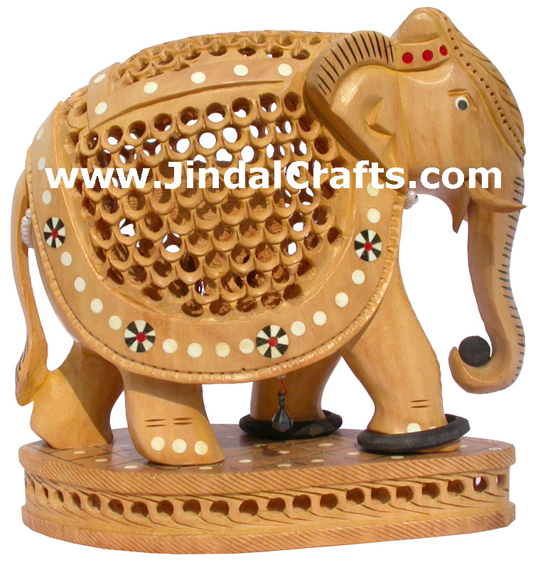 Hand Carved Set of 4 Pcs of Elephants India Art Work Handicrafts Gifts Exclusive