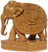 Handcarved Elephant Wood Figurine Indian Art Sculpture Home Decor Artifact Craft